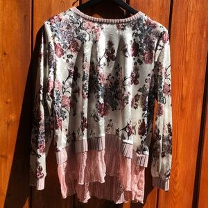 Kas New York Sweaters - Kas New York|Velvet Floral and Lace Pullover Kas New York Sweaters - Kas New York|Velvet Floral and Lace Pullover
